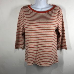 Lauren Ralph Lauren orange stripe tee size large